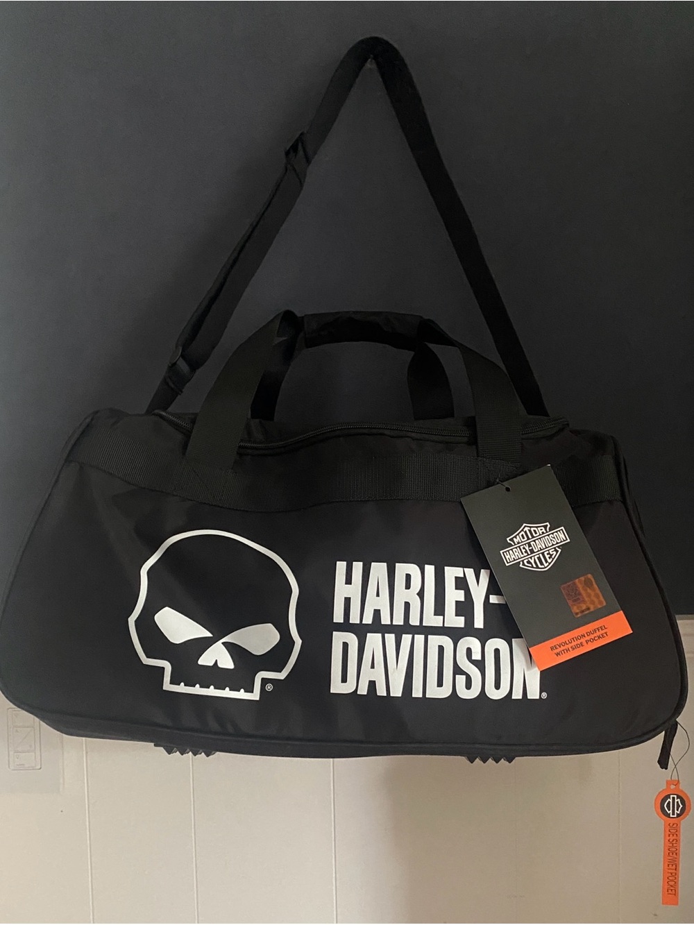 Harley-Davidson Willie G Skull Duffel Bag Gym Travel Side Shoe Pocket NWT